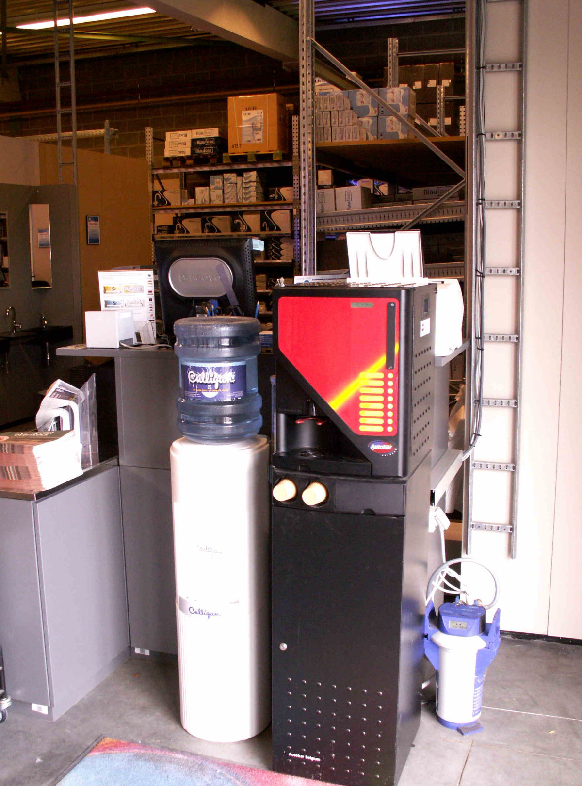 Coffee vending machine in an office